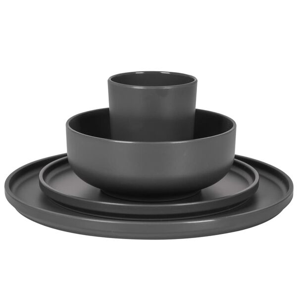 Bo-Camp 16 Piece Tableware Patom Melamine Anthracite
