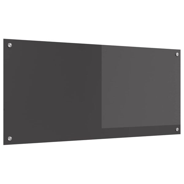 vidaXL Kitchen Backsplash Dark grey 110 x 50 x 0.6 cm Tempered Glass