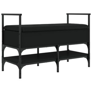 vidaXL Shoe Bench Black 85.5x42x57.5 cm Engineered Wood
