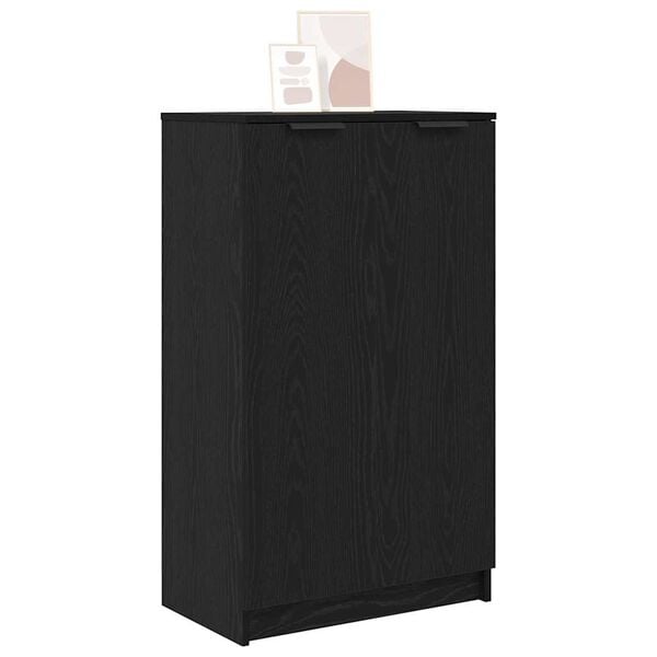 vidaXL Shoe Cabinet Black Oak 59 x 35 x 100 cm Engineered Wood