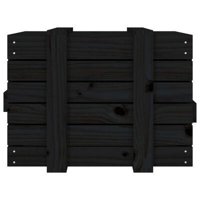 vidaXL Storage Box Black 58x40.5x42 cm Solid Wood Pine