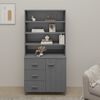 vidaXL Highboard HAMAR Solid Wood Pine Dark Grey