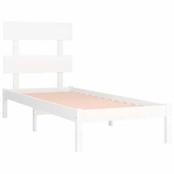 vidaXL Bed Frame without Mattress White 100x200 cm Solid Wood