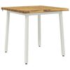 vidaXL Live Edge Dining Table 60 x 55 x 75 cm Solid Acacia Wood White