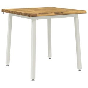 vidaXL 60 x 55 x 75 cm Solid Acacia Wood White Rectangular