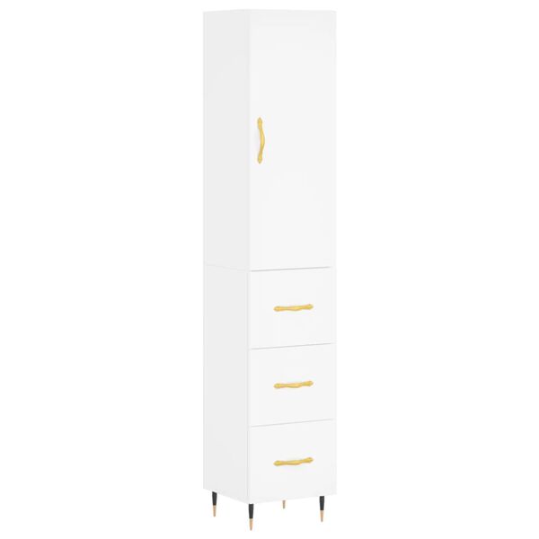 vidaXL Highboard White 34.5x34x180 cm Engineered Wood