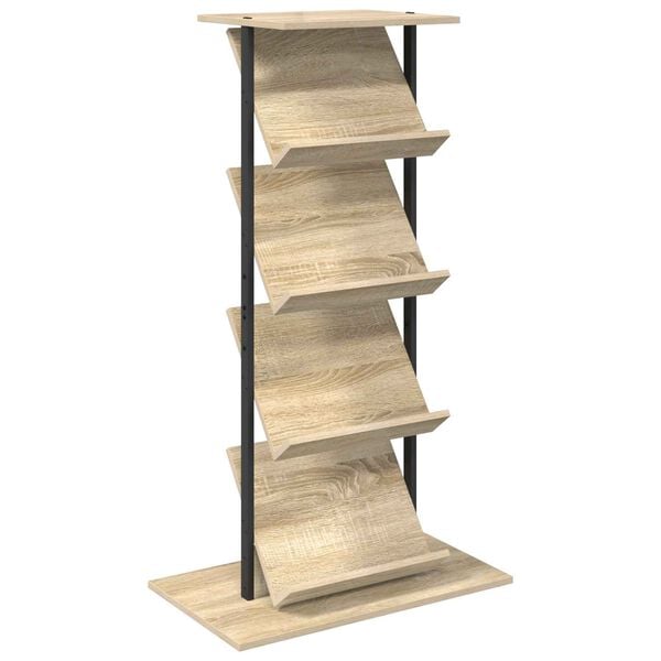 vidaXL Magazine Rack Sonoma Oak 68 x 40 x 123.5 cm Engineered Wood