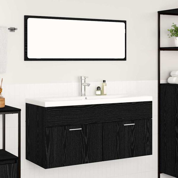 vidaXL Bathroom Cabinet Black Oak 100 x 38.5 x 46 cm Engineered Wood
