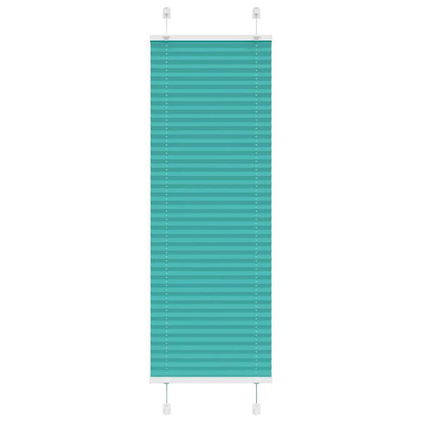 vidaXL Pleated Blind Petrol Green 45x100 cm Fabric Width 44.4 cm Polyester