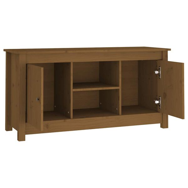 vidaXL TV Cabinet Honey Brown 103x36.5x52 cm Solid Wood Pine