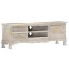 vidaXL TV Cabinet Grey 120x30x42 cm Solid Mango Wood