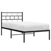 vidaXL Metal Bed Frame without Mattress with Headboard Black 75x190cm