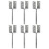 vidaXL Fence Anchors 6 pcs Silver 7x6x30 cm Galvanised Steel