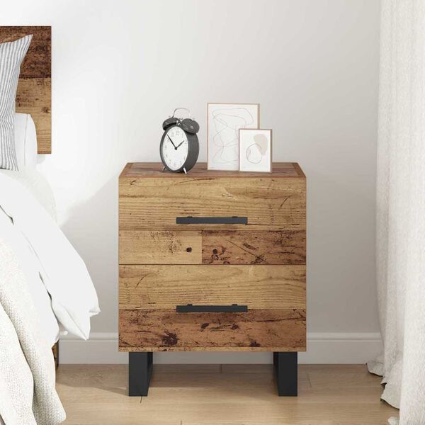 vidaXL Bedside Cabinet Old Wood 40 x 35 x 47.5 cm Engineered Wood