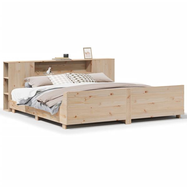 vidaXL Bed Frame without Mattress 180x200 cm Super King Solid Wood Pine