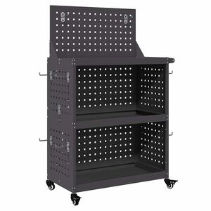 vidaXL Tool Trolley Black 65 x 35 x 111 cm Cold-rolled Steel