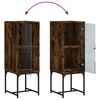 vidaXL Side Cabinet with Glass Doors Smoked Oak 35x37x100 cm