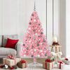 vidaXL Artificial Pre-lit Christmas Tree with 300 LEDs Pink 180 cm PVC