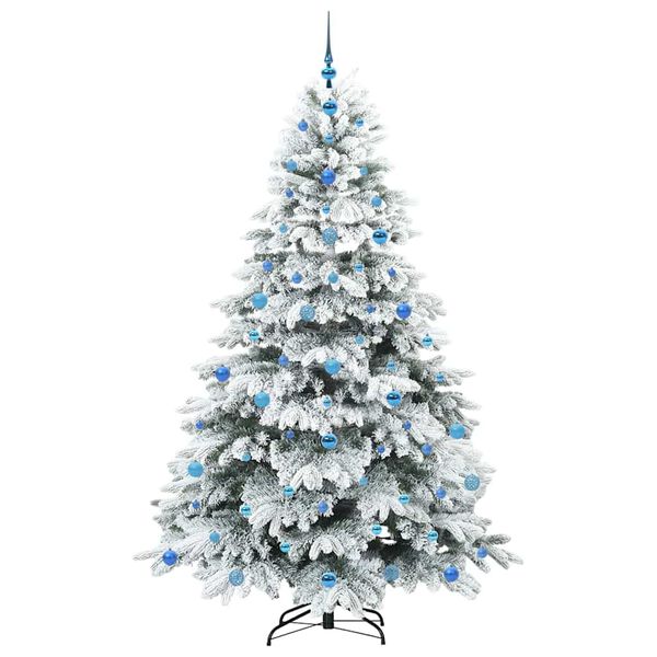 vidaXL Artificial Christmas Tree with 300 LEDs White 210 cm PE and PVC