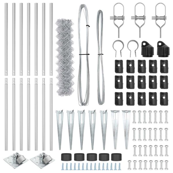 vidaXL Fence Post Silver 10 x 1.4 m (40 x 40 mm mesh) Steel