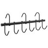 vidaXL Bridle Hanger with 9 Swivel Hooks Black Steel