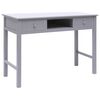 vidaXL Desk Grey 108x45x76 cm Solid Wood Paulownia
