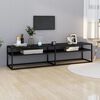 vidaXL TV Cabinet Black Marble 180x40x40.5 cm Tempered Glass