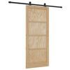 vidaXL Sliding Door Natural and Black 86 x 198.5 cm Solid Pine Wood