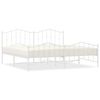 vidaXL Metal Bed Frame without Mattress with Footboard&nbsp;White 200x200cm
