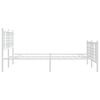 vidaXL Metal Bed Frame without Mattress with Footboard White 160x200cm