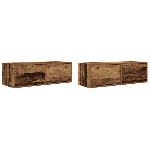 vidaXL TV Cabinets 2 pcs Old Wood 80x31x25.5 cm Engineered Wood