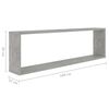 vidaXL Wall Cube Shelf 6 pcs Concrete Grey 100x15x30 cm Engineered Wood