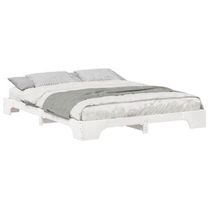 vidaXL Bed Frame White 160 x 210 cm Solid Pine Wood