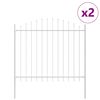 vidaXL Garden Fence 2 pcs White 170 x 165 cm Powder-Coated Steel