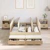 vidaXL Storage Bed Frame with Drawer Sonoma Oak 120 cm Engineered Wood