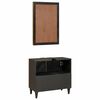 vidaXL Bathroom Cabinet Set 2 pcs Black and Gold Solid Mango Wood
