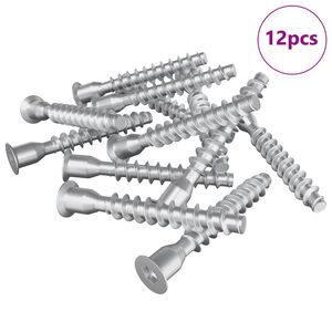 vidaXL Confirmat Screws 12 pcs Silver &Oslash;7 x 50 mm Metal