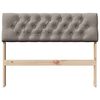 vidaXL Upholstered Headboard Taupe 100 cm Solid Pine Wood