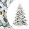 vidaXL Artificial Hinged Christmas Tree White 240 cm PVC and Steel