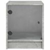 vidaXL Bedside Cabinet with Glass Door Concrete Grey 35x37x42 cm