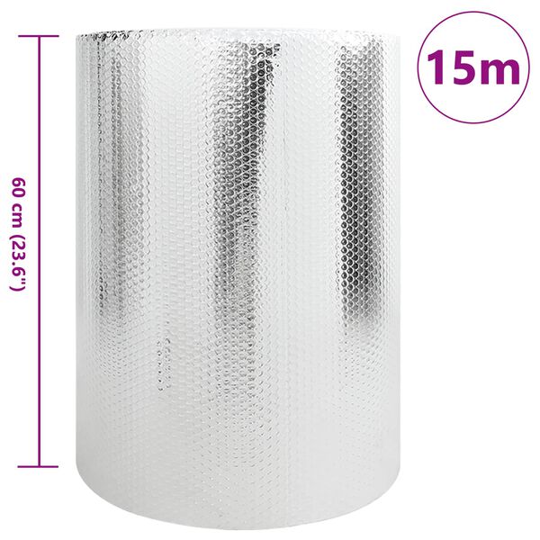 vidaXL Radiator Heat Reflector Silver 15 x 0.6 m Polyethylene