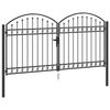 vidaXL Fence gate with Lock Grey 300 x 150 cm Steel
