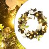 vidaXL Christmas Wreath with LED Lights Black 60 cm PVC