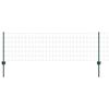vidaXL Euro Fence with Post 25 x 0.6 m PVC-Coated Steel Green Mesh