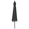 vidaXL Garden Parasol with Wooden Pole Black 400x273 cm