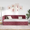 vidaXL Corner Bed Frame with Headboard Wine Red 90 x 200 cm Fabric
