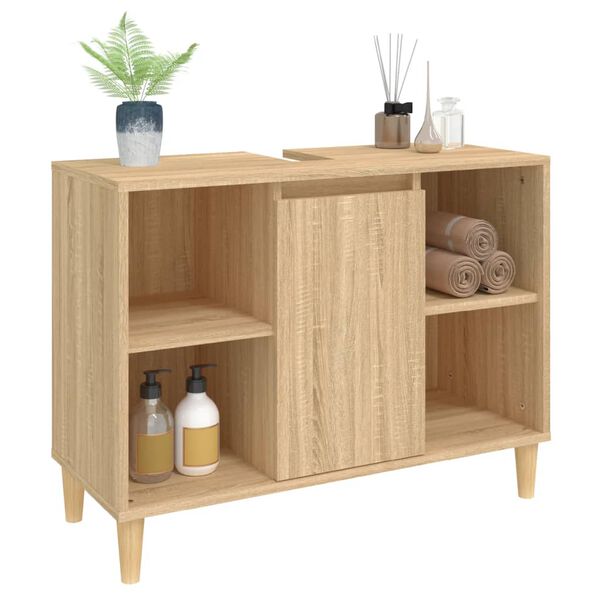 vidaXL Sink Cabinet Sonoma Oak 80x33x60 cm Engineered Wood