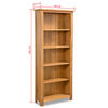 vidaXL 5-Tier Bookcase 60x22.5x140 cm Solid Oak Wood