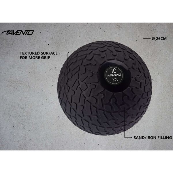 Avento Slam Ball Textured 10 kg Black