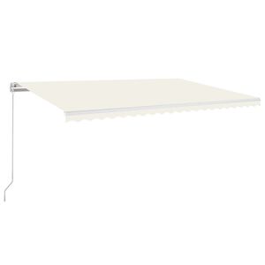 vidaXL Manual Retractable Awning with LED 500x350 cm Cream (313207+313172)